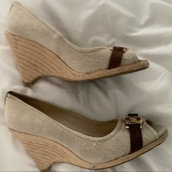 MICHAEL KORS LINEN espadrille wedges womens size 10 - Picture 9 of 15